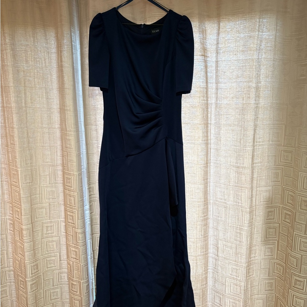 Escape  Blue Ruched Sheath Dress